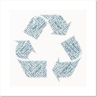 Recycle Symbol Silhouette Shape Text Word Cloud Posters and Art